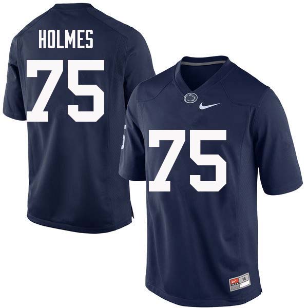 NCAA Nike Men's Penn State Nittany Lions Deslin Holmes #75 College Football Authentic Navy Stitched Jersey MFD1398OB